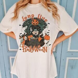 Long Live Halloween Retro Spooky Season Pumpkin Unisex T Shirt